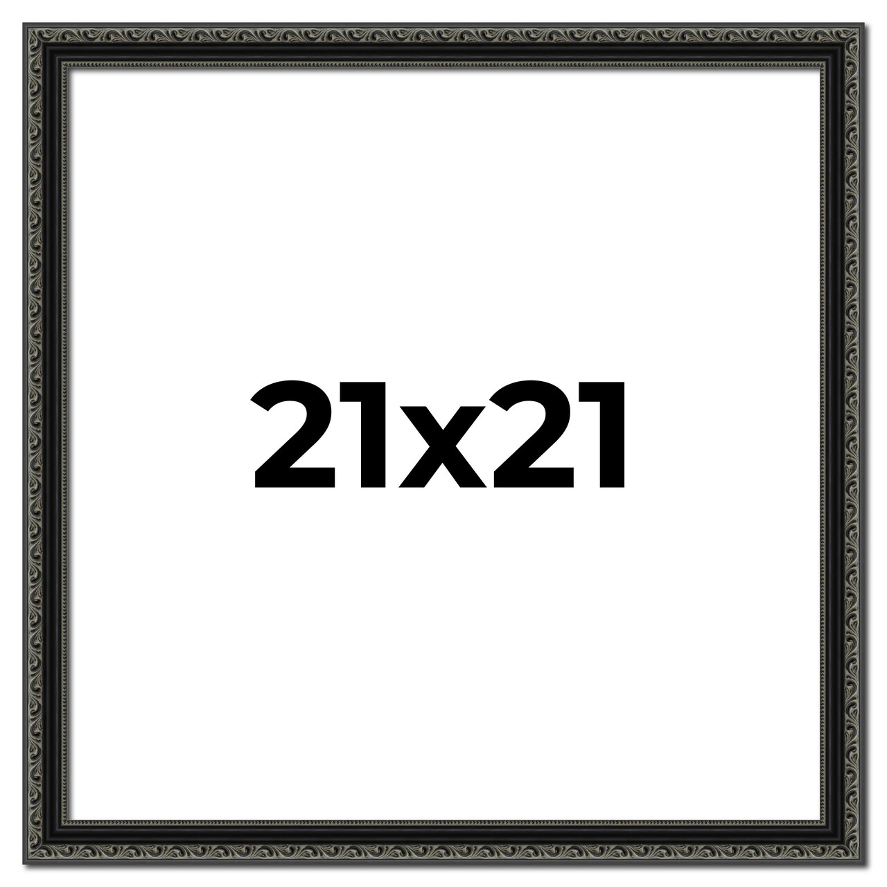 Square Antique Black Picture Frame - UV Acrylic, Foam Board Backing, Hanging Hardware